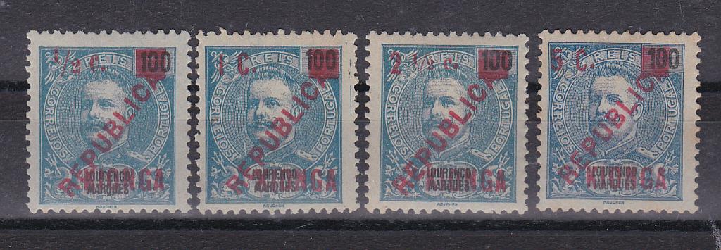 2488.jpg -     Lote:    2488      Lotes pelo Correio      Kionga       Descrição:         1916 &mdash; Selos de D. Carlos I, de Lourenço Marques, com sobretaxa. CE &frac14;. Série completa. Valor de catálogo &euro; 88,00.        **       Valor Base:     &euro; 18,00     Valor Venda:     &euro; 20,00       