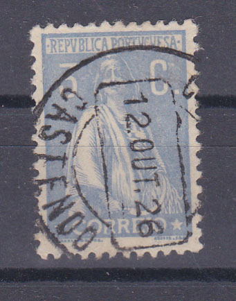 2513.jpg -     Lote:    2513      Lotes pelo Correio      Portugal       Descrição:         Carimbos circulares datados, tipo 1880. 1920 &mdash; Ceres. OM235, 3C. Carimbo batido a preto "CASTENDO".         O       Valor Base:     &euro; 10,00     Valor Venda:     Retirado     