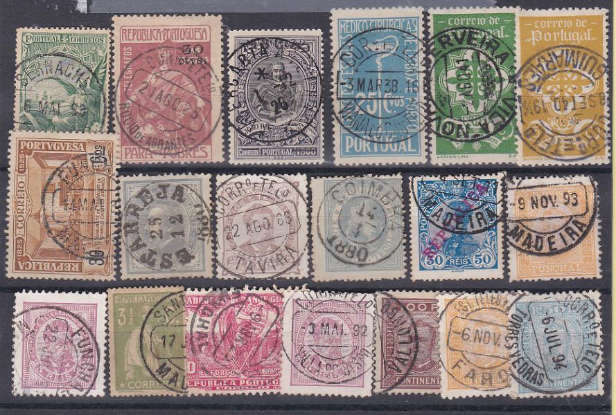 2515.jpg -     Lote:    2515      Lotes pelo Correio      Portugal       Descrição:         Carimbos circulares datados. Lote com 19 selos de diversas emissões, com deferentes carimbos batidos a preto. Lote a ver.        Lote       Valor Base:     &euro; 25,00     Valor Venda:     Retirado     