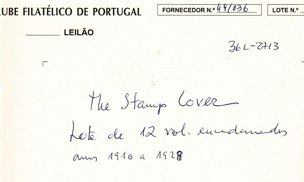 2588.jpg -     Lote:    2588      Lotes pelo Correio             Descrição:         TheStampLover. Lote com 12 volumes encadernados doa anos de 1916 a 1928.        Livro       Valor Base:     &euro; 30,00     Valor Venda:     Retirado     