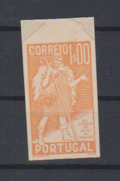 0737.jpg -     Lote:    737            Portugal       Descrição:         1937 &mdash; 4.º Centenário da Morte de Gil Vicente. CE578, 1$00. Prova de cor não denteada, em laranja s/ sépia. Não catalogado por OM.         PRV       Valor Base:     &euro; 10,00     Valor Venda:     &euro;      