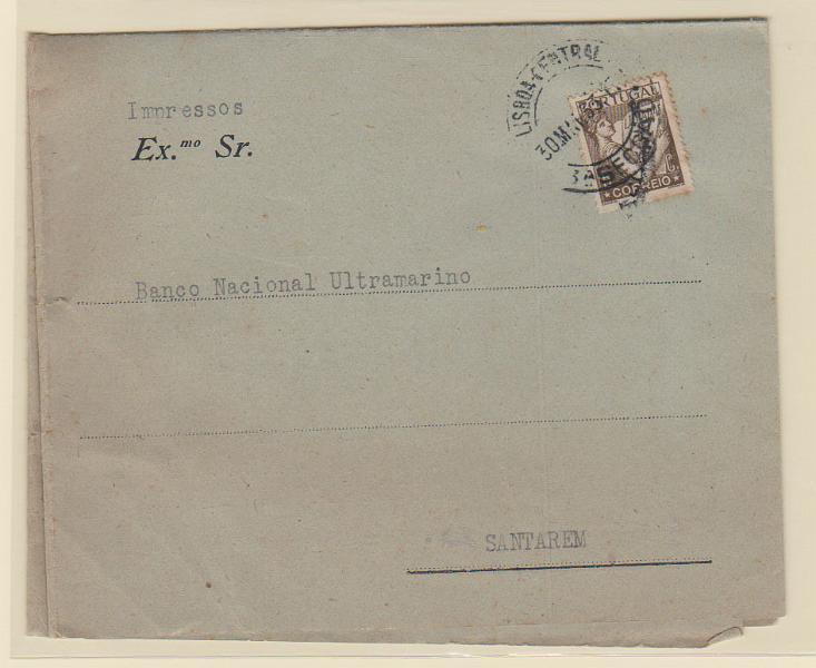 1966.jpg -     Lote:    1966                   Descrição:         Tabela de Preços dos Telegramas DLT, NLT e ELT da Companhia Portuguesa Radio Marconi. Circulada com selo Lusíadas de 5C de Lisboa (30.05.33) para Santarém.         Livro       Valor Base:     &euro; 15,00     Valor Venda:     &euro;      