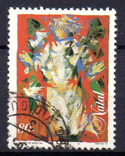 1006.jpg -     Lote:    1006            Portugal       Descrição:         1995 &mdash; Natal 1995. CE2320, 80$00. Selo com legenda PORTUGAL invertida.        O       Valor Base:     &euro; 50,00     Valor Venda:     &euro;      