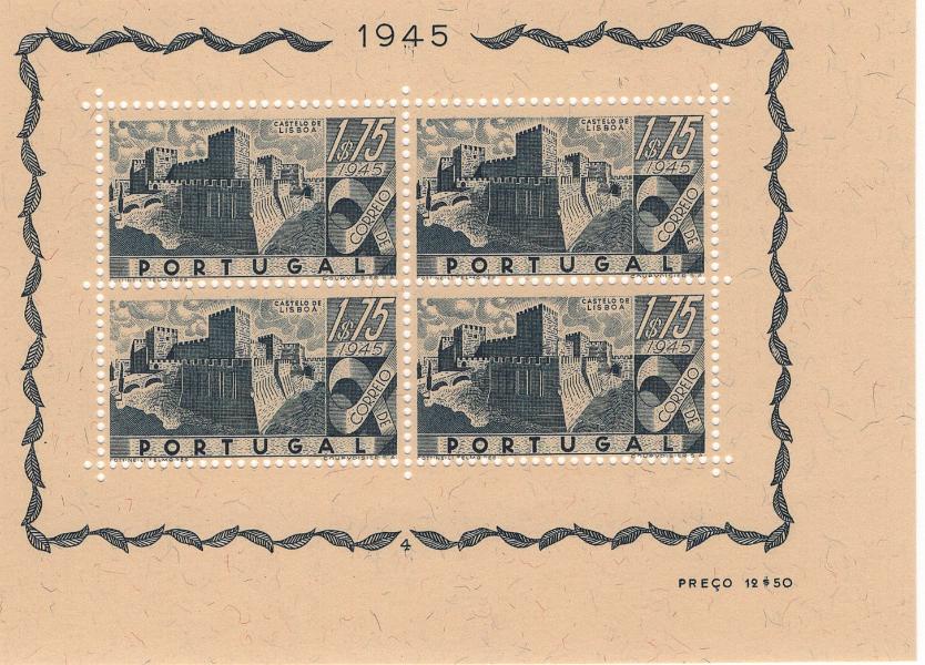 1018.jpg -     Lote:    1018            Portugal       Descrição:         1946 &mdash; Castelos de Portugal. CE BLC10. Valor de catálogo &euro; 340,00.        BLC***       Valor Base:     &euro; 35,00     Valor Venda:     &euro;      