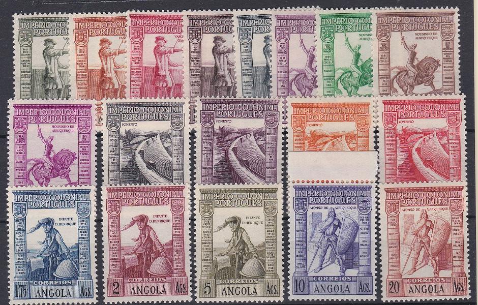 1152.jpg -     Lote:    1152            Angola       Descrição:         1938 &mdash; Império Colonial Português. CE 258/275. Série completa com goma original sem sinal de charneira. Valor de catálogo &euro; 204,00.        ***       Valor Base:     &euro; 40,00     Valor Venda:     &euro;      