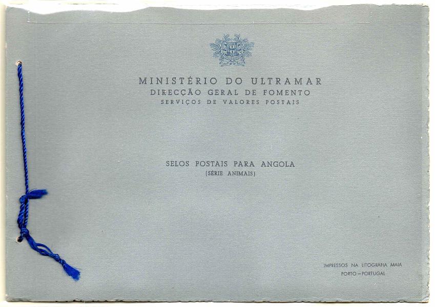 1160.jpg -     Lote:    1160            Angola       Descrição:         1953 &mdash; Animais de Angola. CE 355/374. Série completa em carteira emitida pelo Ministério do Ultramar. MR.        CRT       Valor Base:     &euro; 25,00     Valor Venda:     &euro;      