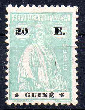 1205.jpg -     Lote:    1205            Guiné       Descrição:         1925 &mdash; Ceres. Novas cores e valores. CE200, 20E, estrelas III/IV. Selo com goma não original. Valor de catálogo &euro; 120,00.        (*)       Valor Base:     &euro; 25,00     Valor Venda:     &euro;      