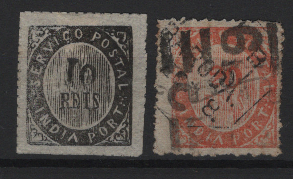 1234.jpg -     Lote:    1234            Índia       Descrição:         1873 &mdash; Nativos. Tipo IA. Lote de dois selos. CE16, 10 reis novo + CE17, 20 reis usado. Valor de catálogo &euro; 340,00.        */O       Valor Base:     &euro; 35,00     Valor Venda:     &euro;      