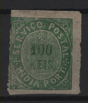 1244.jpg -     Lote:    1244            Índia       Descrição:         1877 &mdash; Nativos. Tipo IIIB. CE43, 100 reis. Valor de catálogo &euro; 150,00.        *       Valor Base:     &euro; 20,00     Valor Venda:     &euro;      