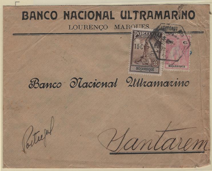1420.jpg -     Lote:    1420            Moçambique       Descrição:         1922/25 &mdash; Ceres + Imposto Postal * Monumento ao Marquês de Pombal. Sobrescrito circulado de L. Marques (12.05.30) para Santarém (01.06.30), franquiado com selo Ceres 80 C, CE 244 e do imposto postal de 15 C, CE IP7 (Monumento). Circulação no período obrigatório. B e R.        Carta       Valor Base:     &euro; 35,00     Valor Venda:     &euro;      