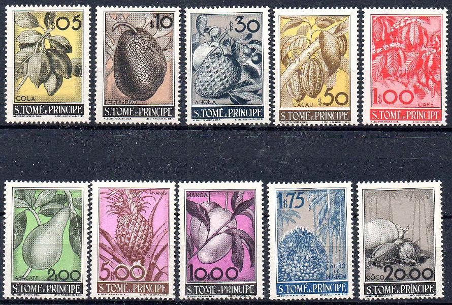 1535.jpg -     Lote:    1535            S. Tomé e Príncipe       Descrição:         1948 &mdash; Frutos de S. Tomé e Príncipe. CE 337/346. Série completa. Valor de catálogo &euro; 320,00.        ***       Valor Base:     &euro; 70,00     Valor Venda:     &euro;      