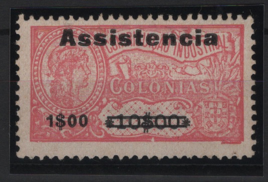 1554.jpg -     Lote:    1554            S. Tomé e Príncipe       Descrição:         1946 &mdash; Imposto Postal. Assistência. Selos fiscais de África, com sobretaxa tipo II. CE IP10, 1$00 s/ 10$00, com "e" em vez de "ê". Valor de catálogo &euro; 100,00.        *       Valor Base:     &euro; 25,00     Valor Venda:     &euro;      