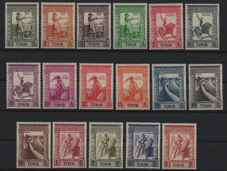 1585.jpg -     Lote:    1585            Timor       Descrição:         1938 &mdash; Império Colonial Português. CE 227/243. Série completa. MB. Valor de catálogo &euro; 276,00.        ***       Valor Base:     &euro; 60,00     Valor Venda:     &euro;      