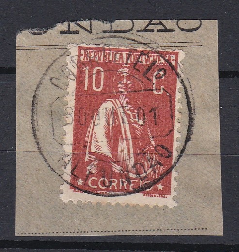 1729.jpg -     Lote:    1729            Portugal        Descrição:         Carimbos circulares datados tipo 1880. 1912 &mdash; Ceres. CE215, 10C, denteado 12x11 &frac12;. Selo obliterado com carimbo batido a preto ALFUNDÃO.        FRG       Valor Base:     &euro; 10,00     Valor Venda:     &euro;      