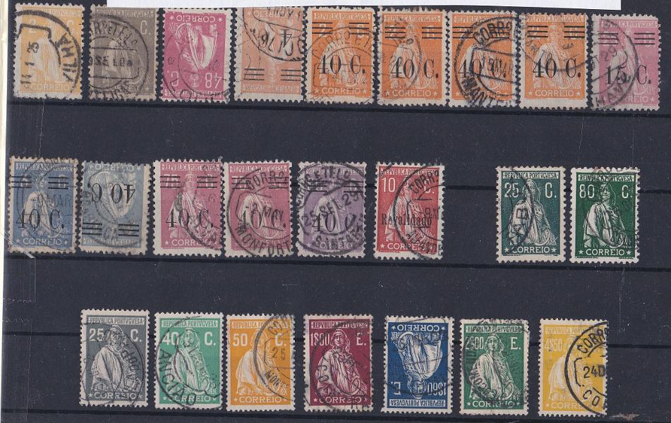 1735.jpg -     Lote:    1735            Portugal        Descrição:         Carimbos circulares datados e tipo francês, sobre selos tipo Ceres. Lote com 51 selos com marcas bem batidas a preto de diferentes localidades e variedades. Lote a ver.        O       Valor Base:     &euro; 15,00     Valor Venda:     &euro;      
