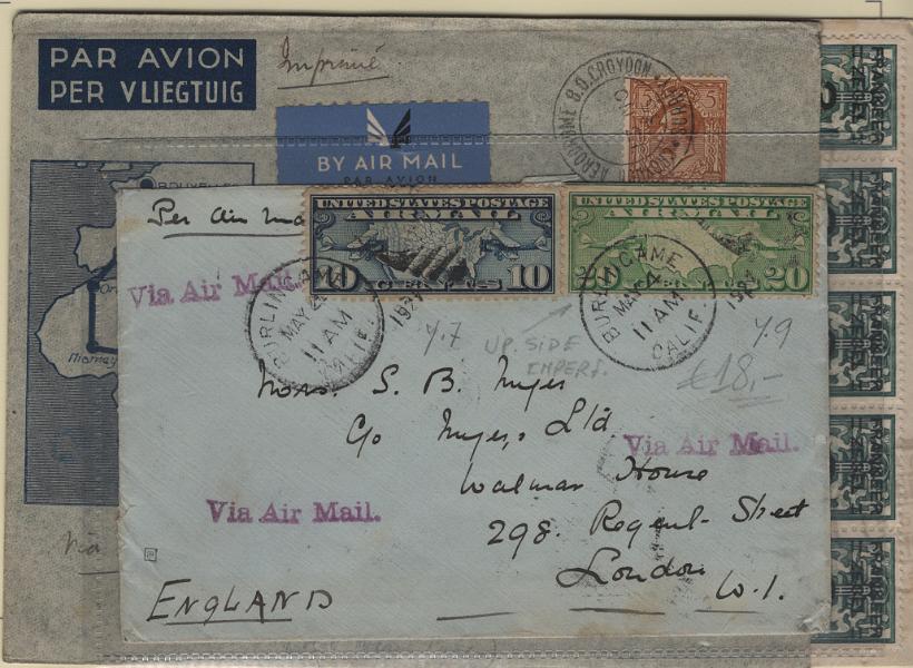 2334.jpg -     Lote:    2334      Lotes pelo Correio      Correio Aéreo       Descrição:         1927/35 &mdash; Lote com 3 sobrescritos dos EUA para Londres com CA Yv7 e 9; de Londres para o Congo Belga com carimbo "1ère Liaison Aérienne Belge Directe Bruxelles &mdash; Elisabethville / Sabena 15-1-1935; e Curaçao &mdash; Maracaíbo, com Yv78 (5) e 79.        Aéreo       Valor Base:     &euro; 10,00     Valor Venda:     &euro;      