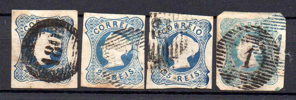 2355.jpg -     Lote:    2355      Lotes pelo Correio      Portugal       Descrição:         1853 &mdash; D. Maria II. CE2, 25 reis. Lote com 4 selos. Valor de catálogo &euro; 96,00.        O       Valor Base:     &euro; 8,00     Valor Venda:     &euro;      