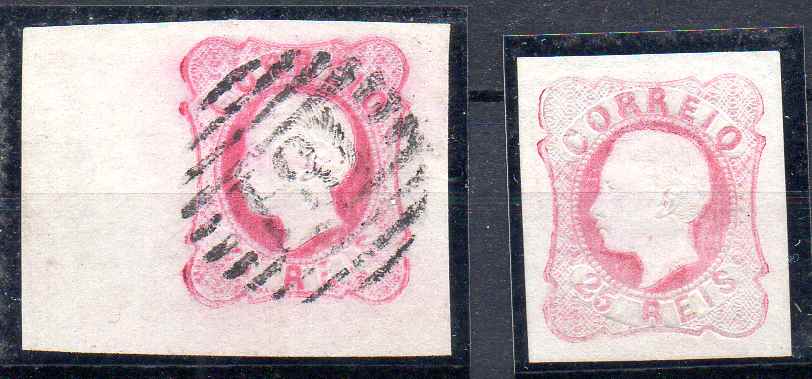 2385.jpg -     Lote:    2385      Lotes pelo Correio      Portugal       Descrição:         1862/64 &mdash; D. Luís. CE16, 25 reis. Lote com dois selos: um em estado de novo e outro usado.        */O       Valor Base:     &euro; 5,00     Valor Venda:     &euro;      