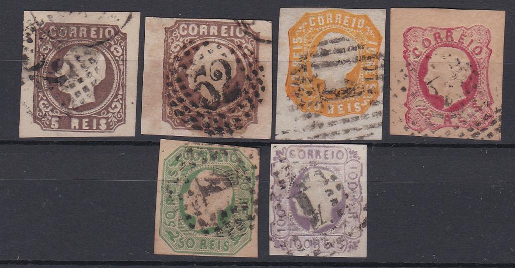 2390.jpg -     Lote:    2390      Lotes pelo Correio      Portugal       Descrição:         1862/64 &mdash; D. Luís I. CE14/18. Série completa + CE14. Selos de 50 e 100 reis com margens muito curtas. Valor de catálogo &euro; 420,00.        O       Valor Base:     &euro; 15,00     Valor Venda:     &euro;      