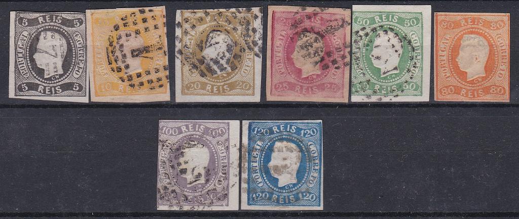 2391.jpg -     Lote:    2391      Lotes pelo Correio      Portugal       Descrição:         1866/67 &mdash; D. Luís I. Fita curva não denteados. CE 19/26. Série completa com selos de 2.ª escolha (margens curtas). Valor de catálogo &euro; 149,00.        O       Valor Base:     &euro; 12,00     Valor Venda:     &euro;      