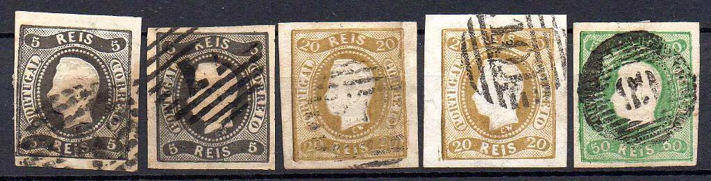 2403.jpg -     Lote:    2403      Lotes pelo Correio      Portugal       Descrição:         1866/67 &mdash; D. Luís I. Fita curva, não denteados. Lote composto por 5 selos: 2xCE19, 5 reis + 2xCE21, 20 reis + CE23, 50 reis. Valor de catálogo &euro; 282,00.        O       Valor Base:     &euro; 20,00     Valor Venda:     &euro;      