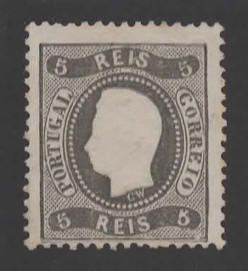 2405.jpg -     Lote:    2405      Lotes pelo Correio      Portugal       Descrição:         1867/70 &mdash; D. Luís I, fita curva, denteados. CE19, 5 reis preto. Valor de catálogo &euro; 90,00.        *       Valor Base:     &euro; 22,00     Valor Venda:     &euro;      