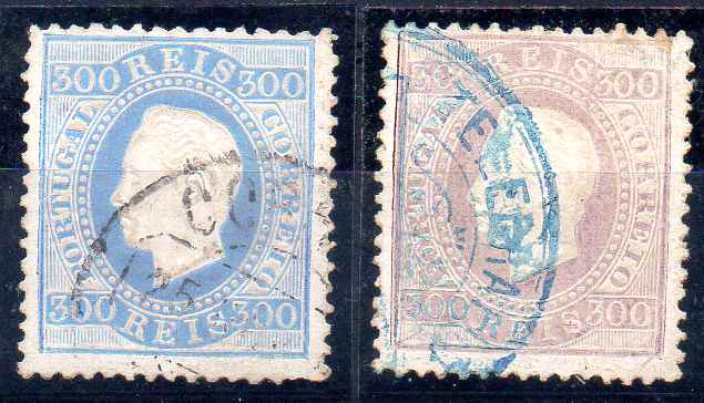 2430.jpg -     Lote:    2430      Lotes pelo Correio      Portugal       Descrição:         1870/76 &mdash; D. Luís I. Fita direita. CE47, 300 reis lilás violeta claro, cunho II, denteado 12 &frac12;, papel porcelana. Lote com dois selos. Valor de catálogo &euro; 104,00.        O       Valor Base:     &euro; 20,00     Valor Venda:     &euro;      