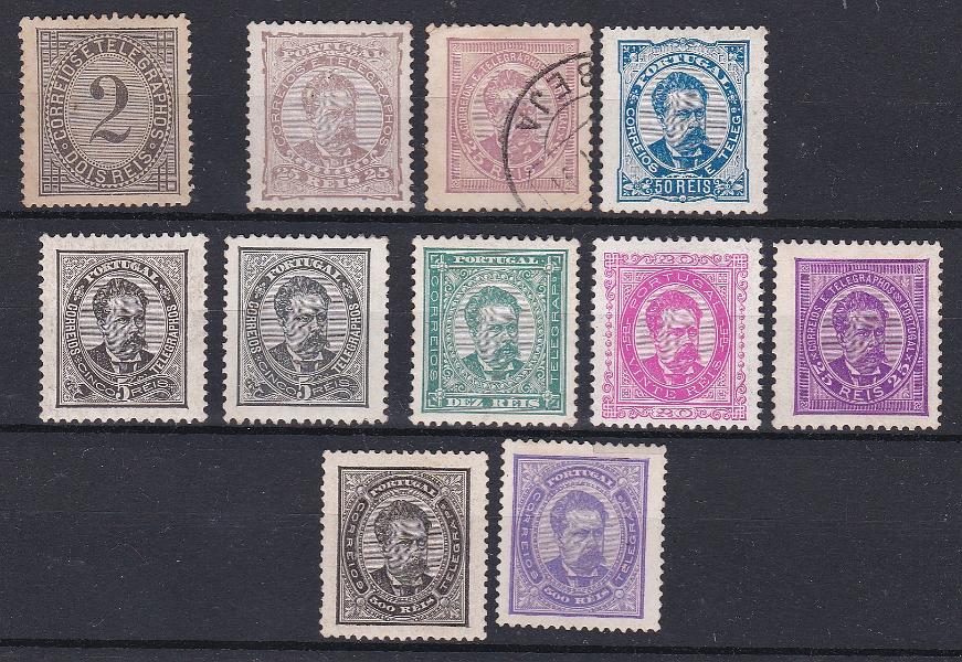 2445.jpg -     Lote:    2445      Lotes pelo Correio      Portugal       Descrição:         1884/87 &mdash; D. Luís I. De frente + Taxa de Telegramas. CE56/58 + CE59 + CE60/65. Série completas. A maioria dos selos sem goma original. Lote a ver. Valor aproximado de catálogo &euro; 805,00.        (*)/O       Valor Base:     &euro; 50,00     Valor Venda:     &euro;      