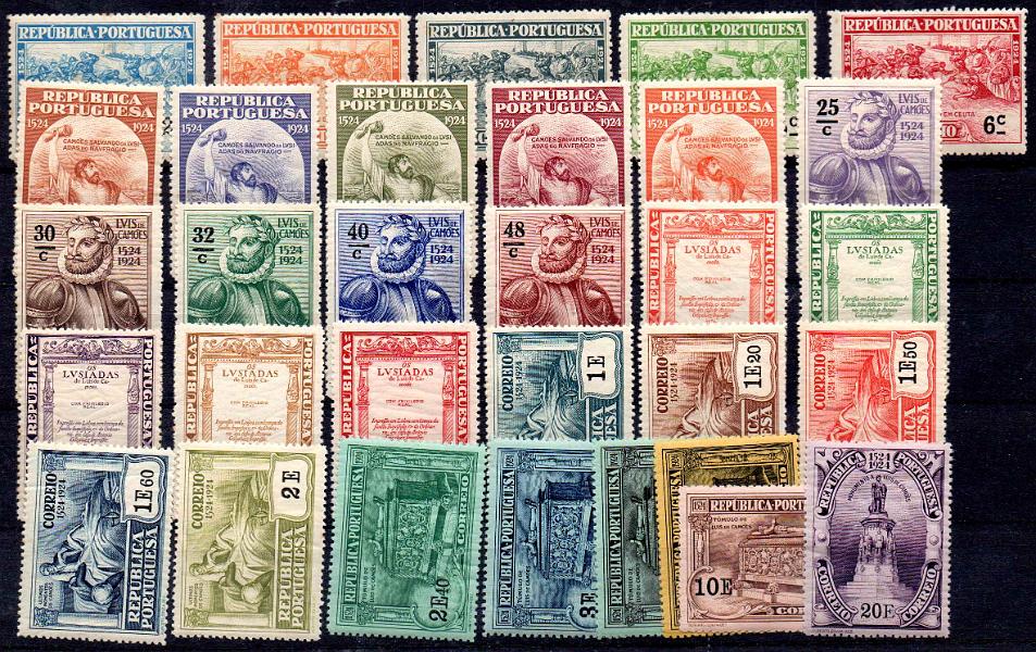 2478.jpg -     Lote:    2478      Lotes pelo Correio      Portugal       Descrição:         1924 - 4.º Centenário do Nascimento de Luís de Camões. CE 299/329. Série completa. Valor de catálogo &euro; 100,00.        **       Valor Base:     &euro; 20,00     Valor Venda:     &euro;      