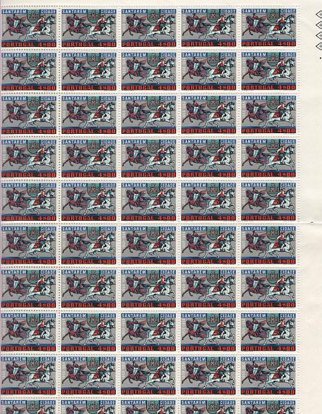 2541.jpg -     Lote:    2541      Lotes pelo Correio      Portugal       Descrição:         1970 &mdash; 1.º Centenário de santarém Cidade. CE 1081/82. Série completa em folhas de 100 e 50 selos. Valor de catálogo &euro; 187,50.        ***       Valor Base:     &euro; 10,00     Valor Venda:     &euro;      