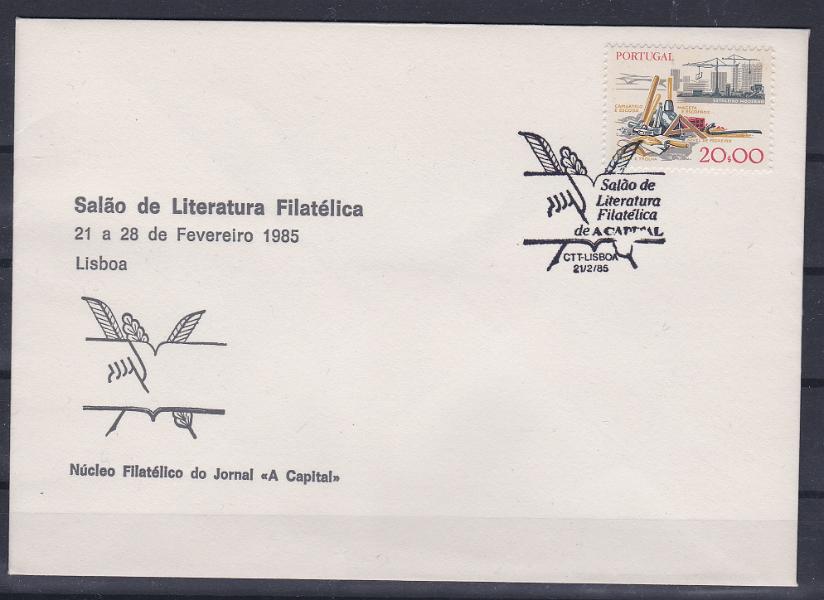 2545.jpg -     Lote:    2545      Lotes pelo Correio      Portugal       Descrição:         1978/83 &mdash; Instrumentos do Trabalho. CE1374, 20$00. Selo com fósforo curto em sobrescrito comemorativo e respetivo carimbo do Salão de Literatura Filatélica. Pouco vulgar.        Carta       Valor Base:     &euro; 5,00     Valor Venda:     &euro;      