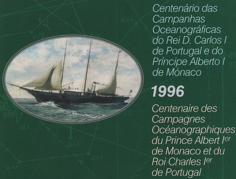 2561.jpg -     Lote:    2561      Lotes pelo Correio      Portugal       Descrição:         1996 &mdash; Centenário das Campanhas Oceanográficas do Rei D. Carlos I e do Príncipe Alberto I do Mónaco. CE 232&frac12;2. Emissão conjunta com as duas séries e 1 FDC.        Lote       Valor Base:     &euro; 3,00     Valor Venda:     &euro;      