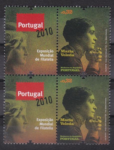 2577.jpg -     Lote:    2577      Lotes pelo Correio      Portugal       Descrição:         2009 &mdash; Mulheres da República * Portugal 2010. CE3896A. Par vertical de selos. Valor de catálogo &euro; 10,00.        ***       Valor Base:     &euro; 5,00     Valor Venda:     &euro;      