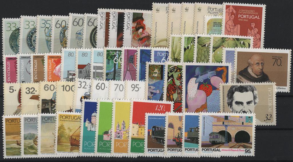 2591.jpg -     Lote:    2591      Lotes pelo Correio      Portugal       Descrição:         1990 &mdash; Ano completo com 56 selos. Valor de catálogo &euro; 144,00.        ***       Valor Base:     &euro; 14,00     Valor Venda:     &euro;      