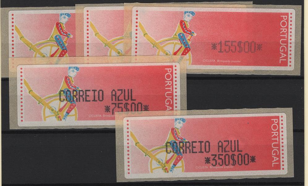 2613.jpg -     Lote:    2613      Lotes pelo Correio      Portugal       Descrição:         1992 &mdash; Brinquedos Populares. Ciclista. Máquina CROUZET. CE ETQ6. Série completa para o correio ordinário e correio azul. Valor de catálogo &euro; 116,00.        ETQ       Valor Base:     &euro; 12,00     Valor Venda:     &euro;      