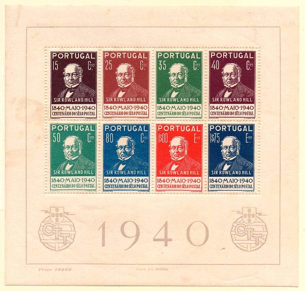2648.jpg -     Lote:    2648      Lotes pelo Correio      Portugal       Descrição:         1940 &mdash; Centenário do Selo Postal. BLC3. Bloco com goma não original e vestígios de pontos de óxido.        BLC (*)       Valor Base:     &euro; 8,00     Valor Venda:     &euro;      