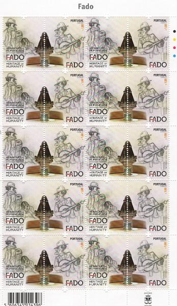 2690.jpg -     Lote:    2690      Lotes pelo Correio      Portugal       Descrição:         2012 &mdash; Fado &mdash; "Património da Humanidade / Heritage of Humanity". CE FSC14. Folha completa.        FSC***       Valor Base:     &euro; 15,00     Valor Venda:     &euro;      
