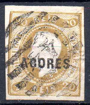 2722.jpg -     Lote:    2722      Lotes pelo Correio      Açores       Descrição:         1868 &mdash; D. Luís I. Fita curva, não denteados. CE3, 20 reis bistre, com margens normais. Valor de catálogo &euro; 230,00.        O       Valor Base:     &euro; 10,00     Valor Venda:     &euro;      