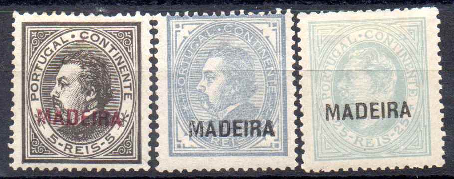2755.jpg -     Lote:    2755      Lotes pelo Correio      Madeira       Descrição:         1880 &mdash; D. Luís I. De perfil. CE 30/32. Série completa em denteado 12 &frac12;. Selo CE30 com dente curto. Goma não original. Valor de catálogo &euro; 119,00.        (*)       Valor Base:     &euro; 10,00     Valor Venda:     &euro;      