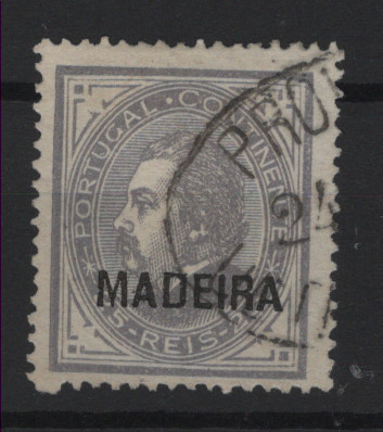 2756.jpg -     Lote:    2756      Lotes pelo Correio      Madeira       Descrição:         1880 &mdash; D. Luís I. De perfil. CE32, 25 reis cinzento, denteado 13 &frac12;, obliterado com carimbo de denominação de origem, batido a preto "PROVÍNCIAS ULTRAMARINAS".        O       Valor Base:     &euro; 10,00     Valor Venda:     &euro;      