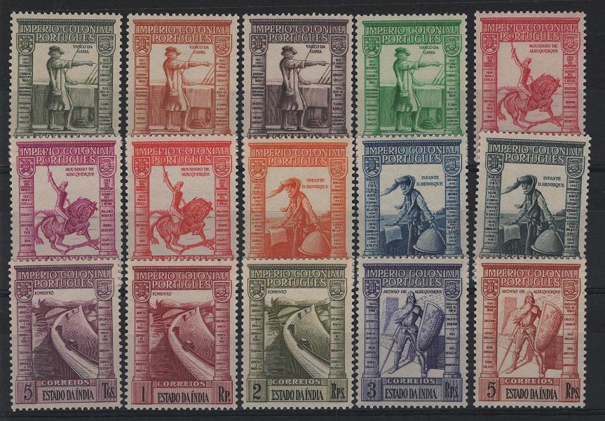 2817.jpg -     Lote:    2817      Lotes pelo Correio      Índia       Descrição:         1938 &mdash; Império Colonial Português. CE348/362. Série completa. Valor de catálogo &euro; 107,00.        **       Valor Base:     &euro; 20,00     Valor Venda:     &euro;      
