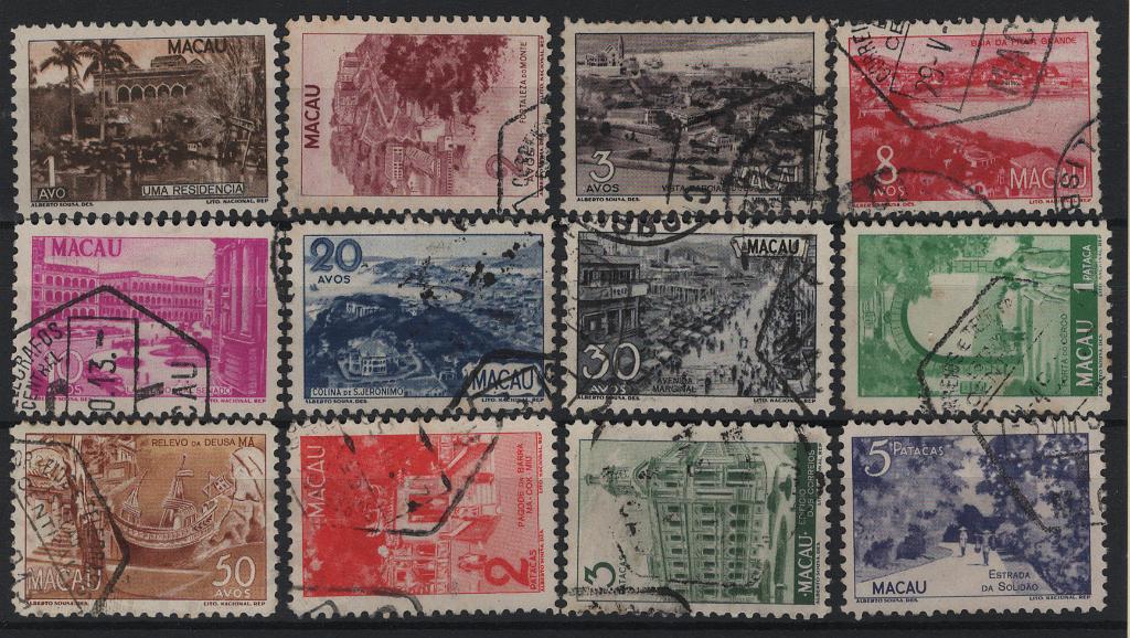 2832.jpg -     Lote:    2832      Lotes pelo Correio      Macau       Descrição:         1948 &mdash; Motivos Locais. CE 327/338. Série completa. Valor de catálogo &euro; 120,00.        O       Valor Base:     &euro; 20,00     Valor Venda:     &euro;      