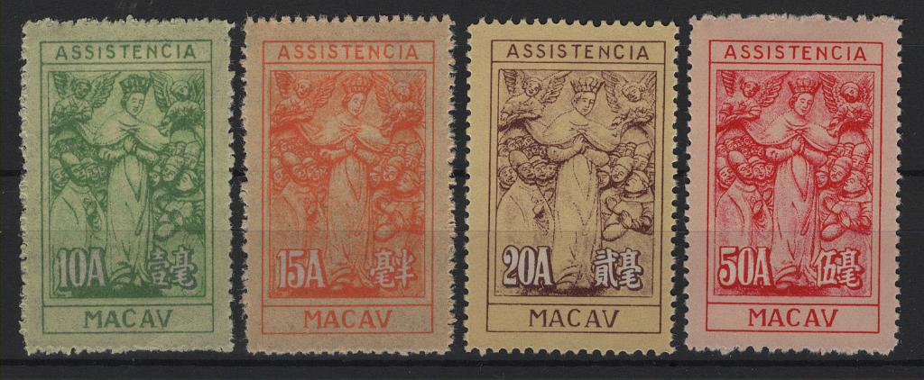 2852.jpg -     Lote:    2852      Lotes pelo Correio      Macau       Descrição:         1945/47 &mdash; Nossa Senhora das Misericórdias. CE IP 9/12. Série incompleta. Valor de catálogo &euro; 110,00.        *       Valor Base:     &euro; 22,001     Valor Venda:     &euro;      