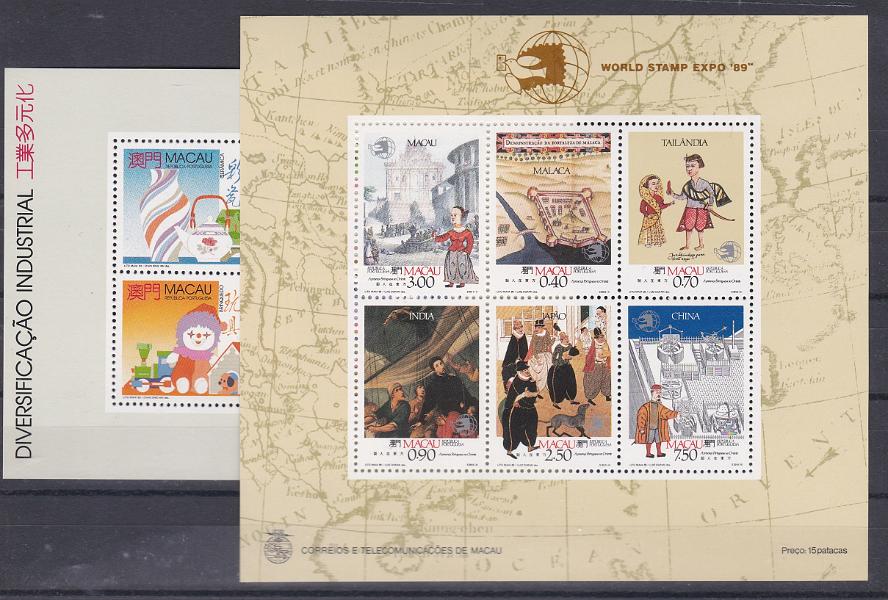 2873.jpg -     Lote:    2873      Lotes pelo Correio      Macau       Descrição:         1989/90 &mdash; A Presença Portuguesa no Oriente + Diversificação Industrial. CE BLC 12 e 14. Valor de catálogo &euro; 75,00.        BLC***       Valor Base:     &euro; 10,00     Valor Venda:     &euro;      