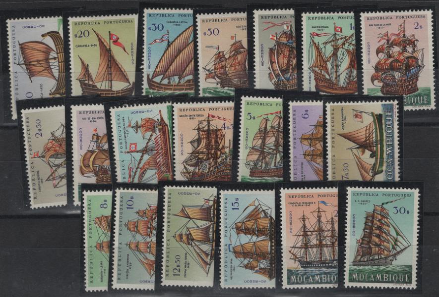 2903.jpg -     Lote:    2903      Lotes pelo Correio      Moçambique       Descrição:         1963 &mdash; Barcos Portugueses. CE 459/478. Série completa. Valor de catálogo &euro; 58,00.        ***       Valor Base:     &euro; 10,00     Valor Venda:     &euro;      