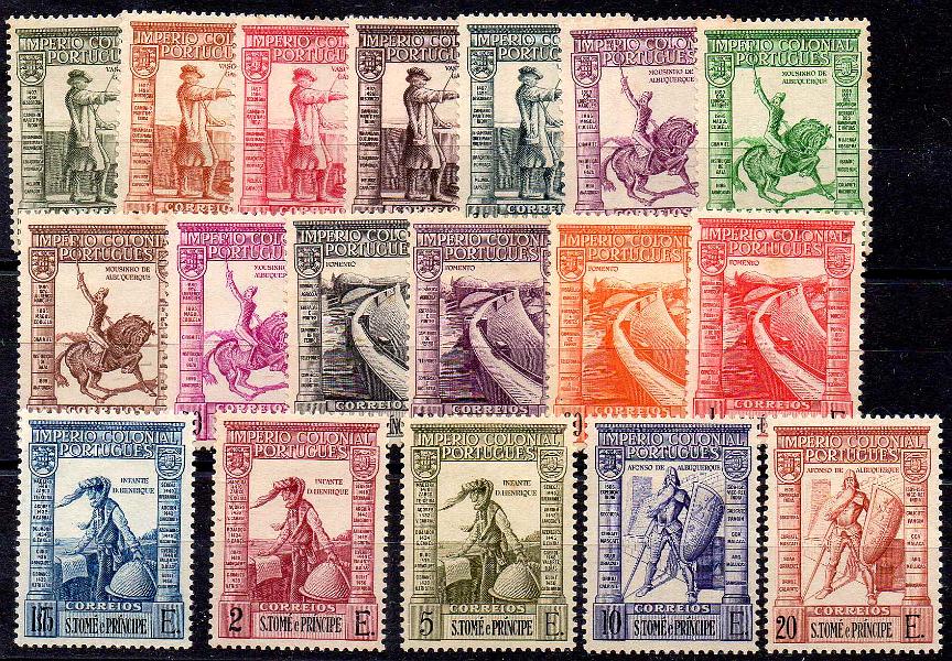 2934.jpg -     Lote:    2934      Lotes pelo Correio      S. Tomé e Príncipe       Descrição:         1939 &mdash; Império Colonial Português. Legenda "S. Tomé e Príncipe". CE 298/315. Série completa. Valor de catálogo &euro; 90,00.        **       Valor Base:     &euro; 20,00     Valor Venda:     &euro;      