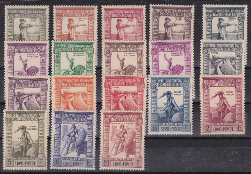 2935.jpg -     Lote:    2935      Lotes pelo Correio      S. Tomé e Príncipe       Descrição:         1938 &mdash; Império Colonial Português. Legenda "S. TOMÈ E PRÍNCIPE". CE 319/36. Série completa, com leve sinal de charneira. Valor de catálogo &euro; 100,00.        **       Valor Base:     &euro; 15,00     Valor Venda:     &euro;      