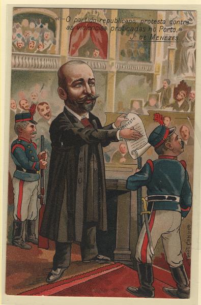 0165.jpg -     Lote:    165                   Descrição:         República. O Partido republicano, protesta contra as violências praticadas no Porto. Ilustrador Alfredo Cândido. Novo.         PI       Valor Base:     &euro; 8,00     Valor Venda:     &euro;      