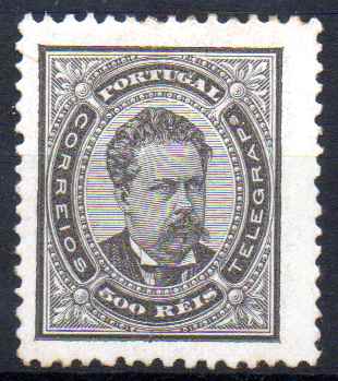 0954.jpg -     Lote:    954            Portugal       Descrição:         1884/87 &mdash; D. Luís I, de frente. Novos valores. MF64, 500 reis preto, denteado 12 &frac12;, com ligeira charneira. Valor de catálogo &euro; 850,00.         **       Valor Base:     &euro; 85,00     Valor Venda:     &euro;      
