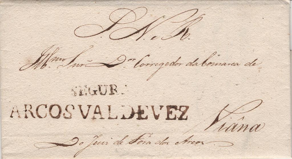 0008.jpg -     Lote:    8            Portugal       Descrição:         Arcos Valdevez / Segura &mdash; A sépia em carta remetida de Arcos de Valdevez (22.05.34) para Viana, isenta de porte. Exemplar de grande raridade, sem defeitos nem reparações. Único exemplar conhecido.         Carta       Valor Base:     &euro; 1.200,00     Valor Venda:     &euro;      